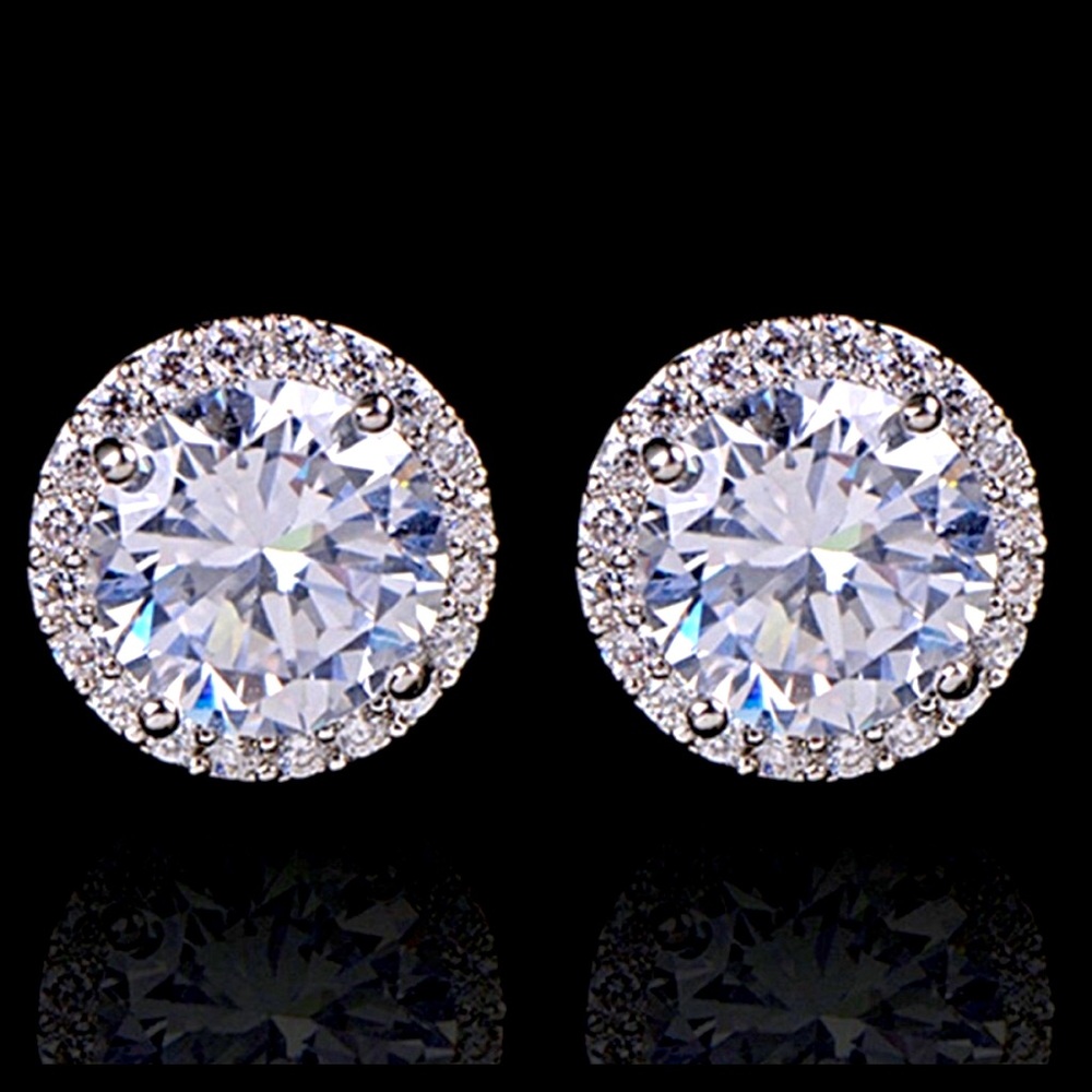 💎Dazzling💎 White Gold Plated Crystal Zircon Earrings